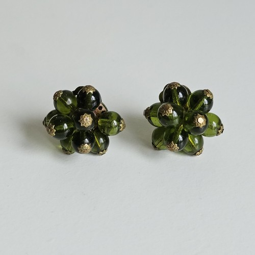 Vintage clips ohrringe grüne - vintage,