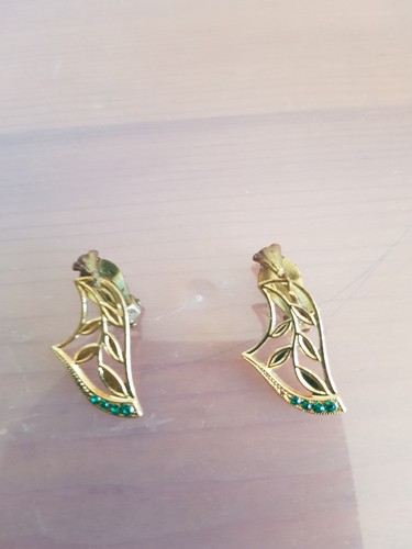 Vintage ohrclips strass grün - vintage,