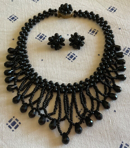 Vintage schwarzes collier - vintage,