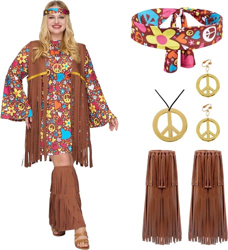Damen hippie kostümset 70er - damen,